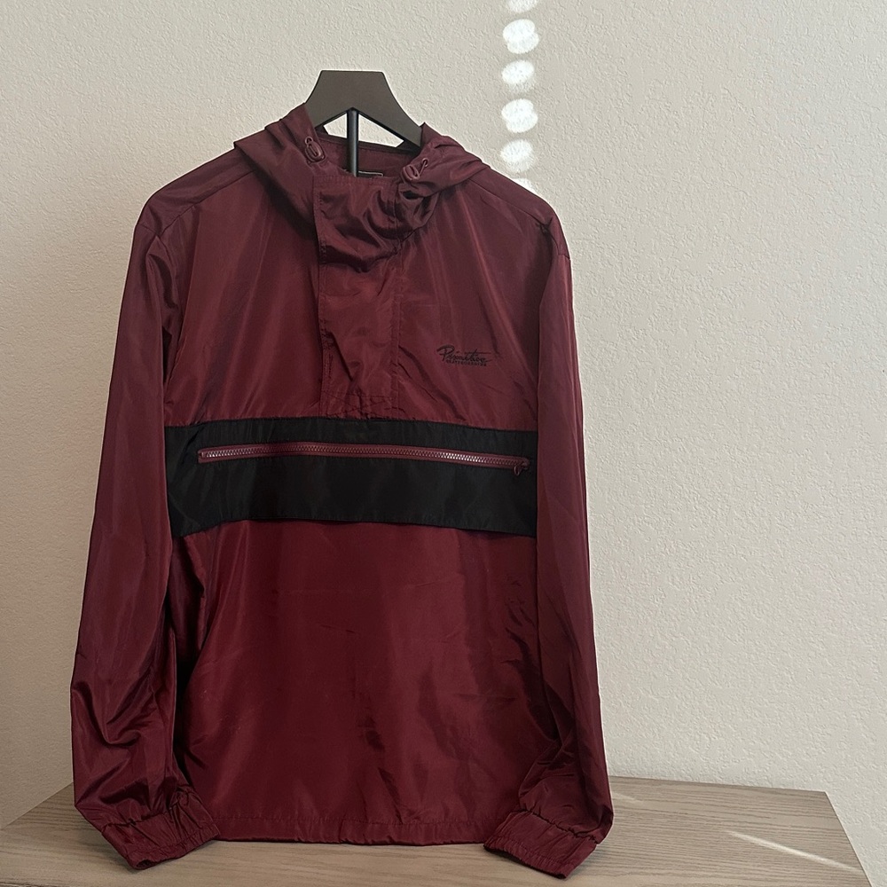 Primitive Men's Burgundy and Black Windbreaker - Picture 1 of 4